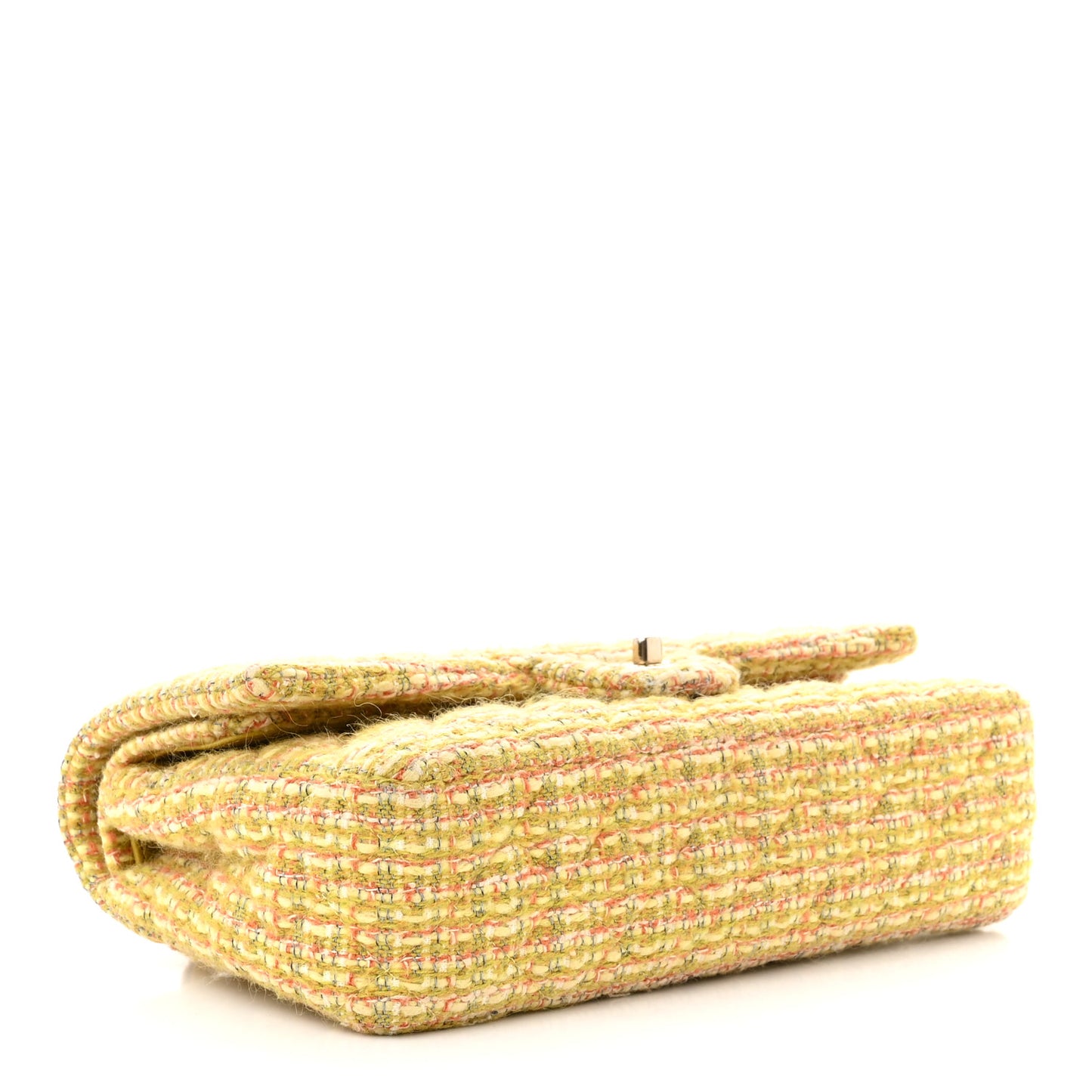 Tweed Quilted Medium Double Flap Yellow Multicolor