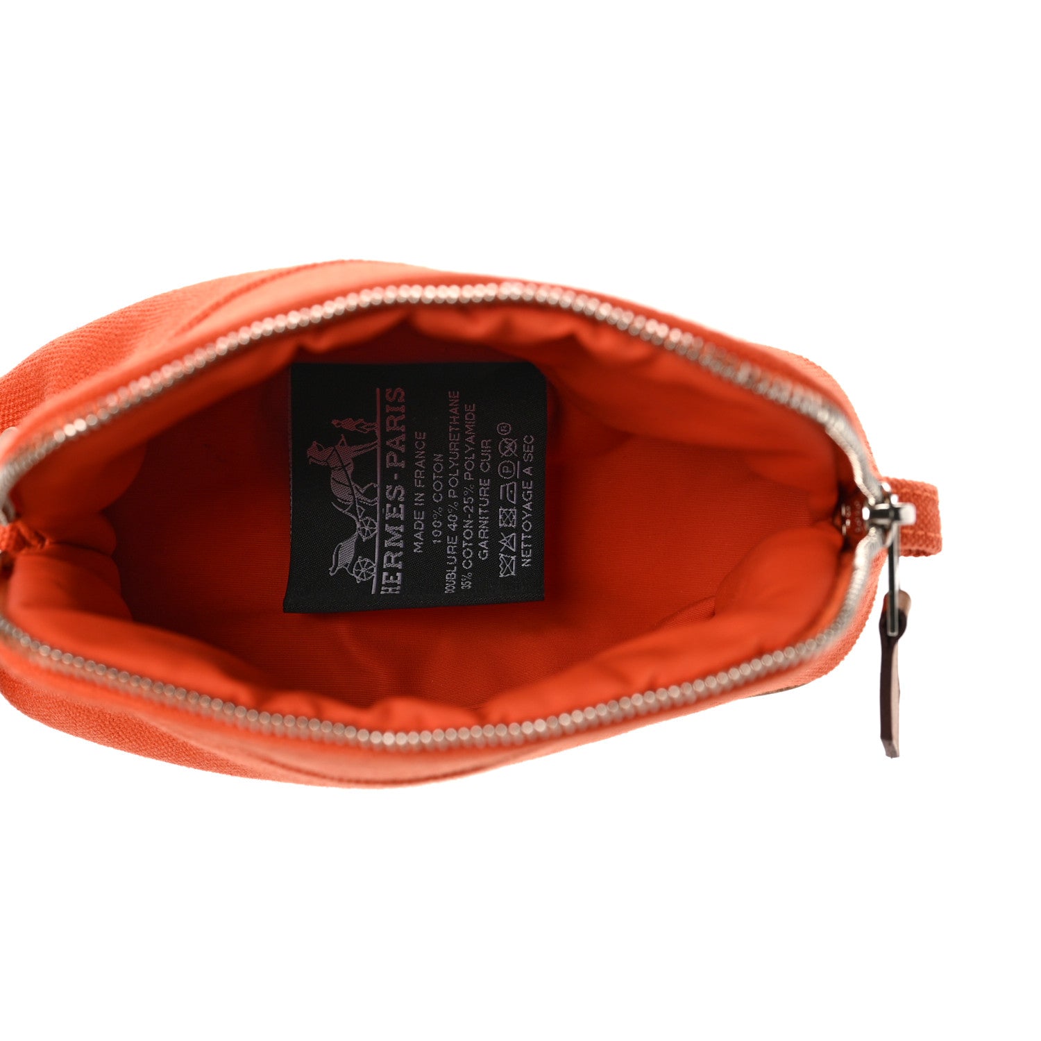 Hermes Cotton Canvas Mini Bolide Travel Cosmetic Pouch Feu 5 of 6
