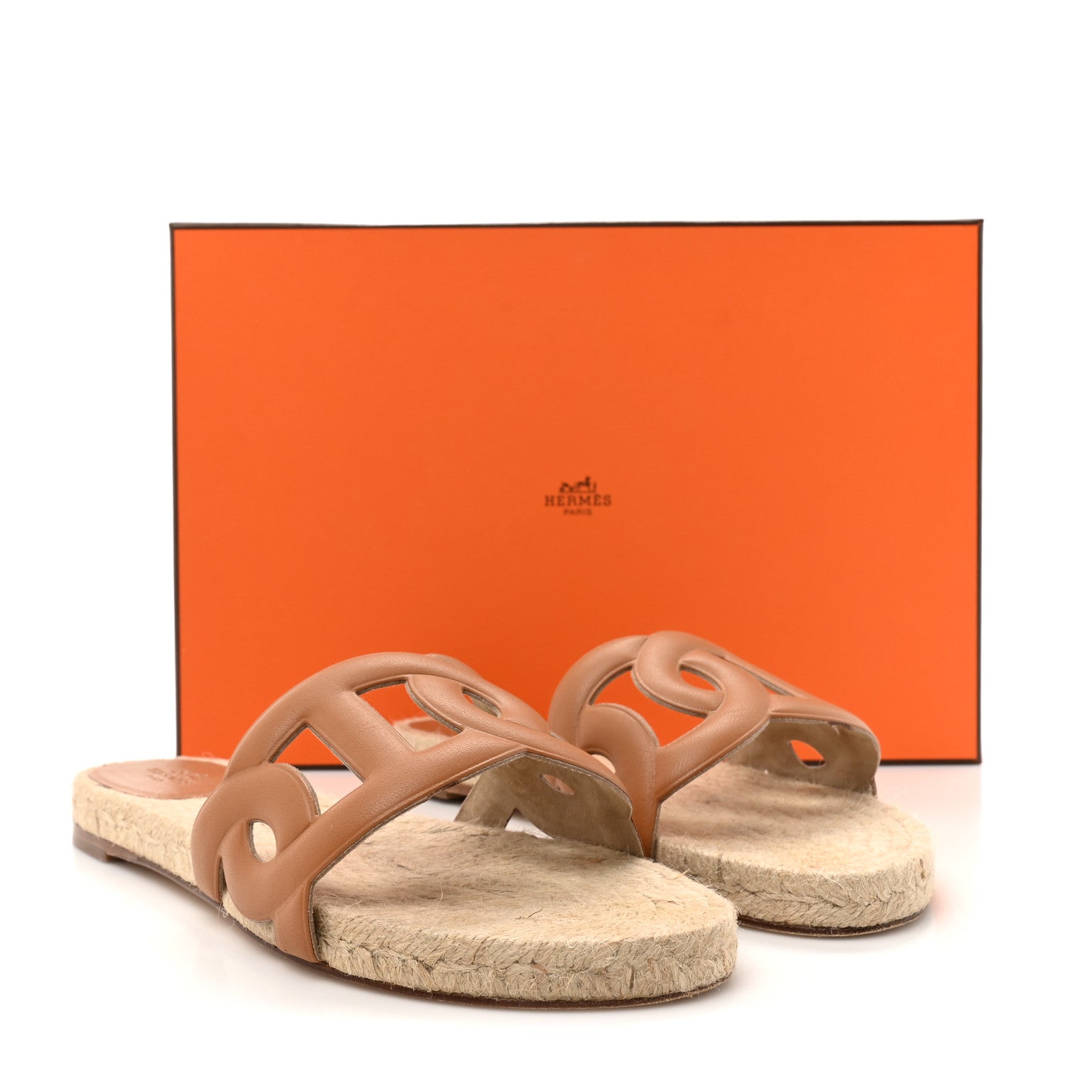 Hermes Nappa Famosa Espadrille Sandals 38 Naturel 9 of 9