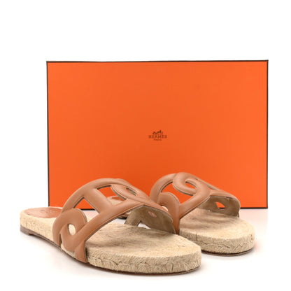 Hermes Nappa Famosa Espadrille Sandals 38 Naturel 9 of 9