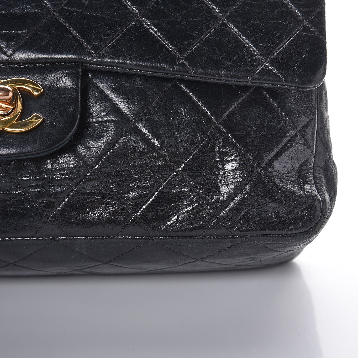 Chanel Lambskin Quilted Medium Double Flap Black 12 of 13