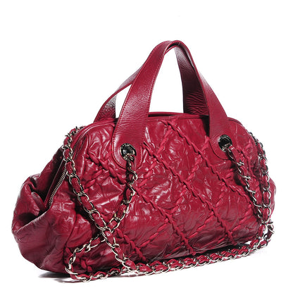 Chanel Calfskin Ultra Stitch Bowler Red 3 of 7