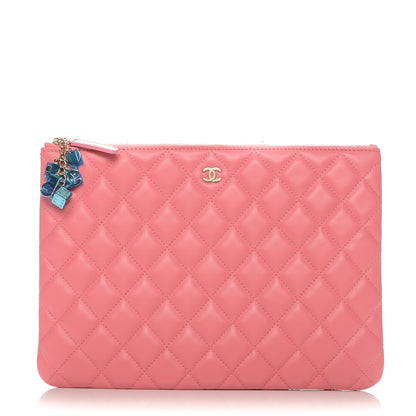 Chanel Lambskin Quilted Medium Casino Beauty CC Cosmetic Case Fuchsia 1 of 7