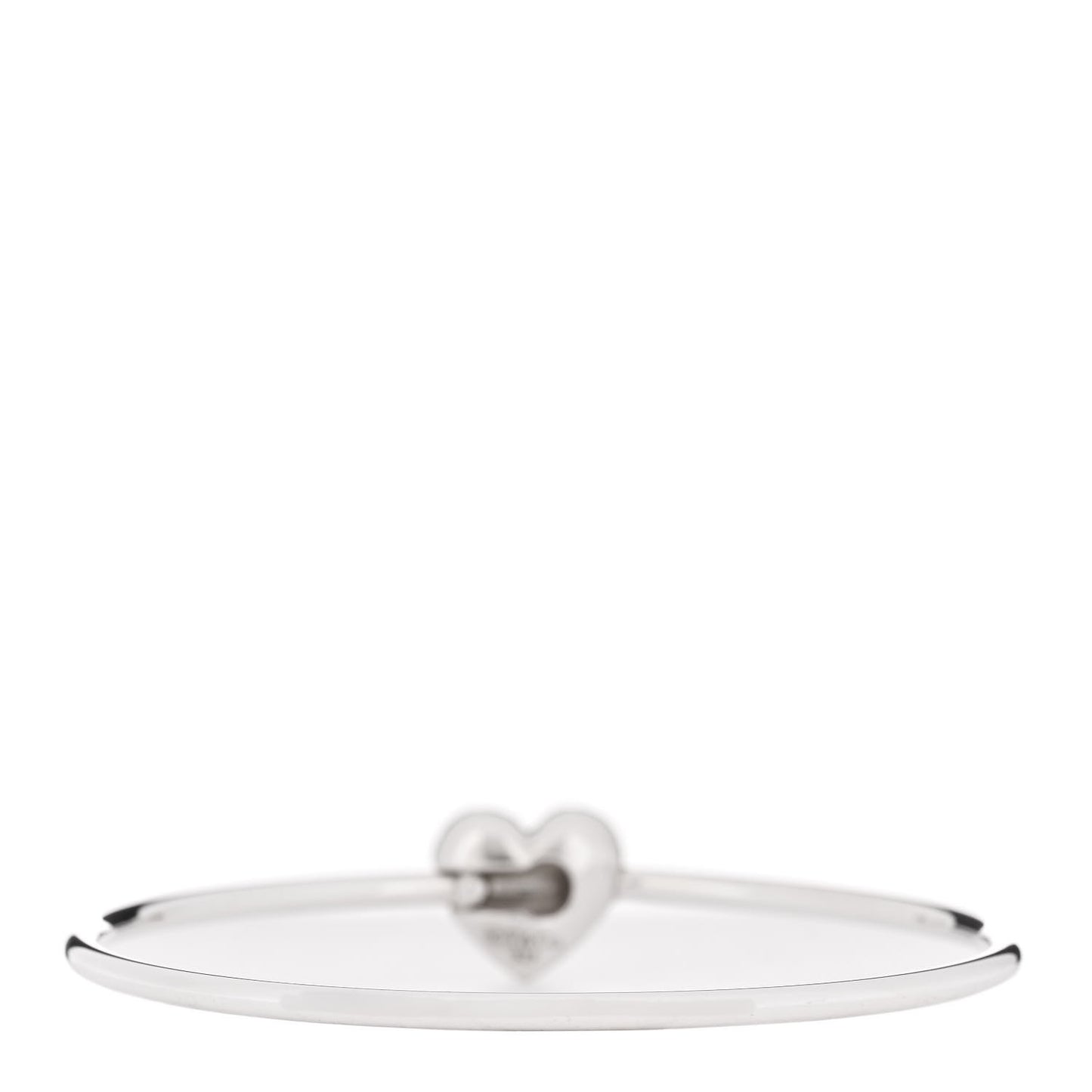 Sterling Silver Puffy Heart Bangle Bracelet