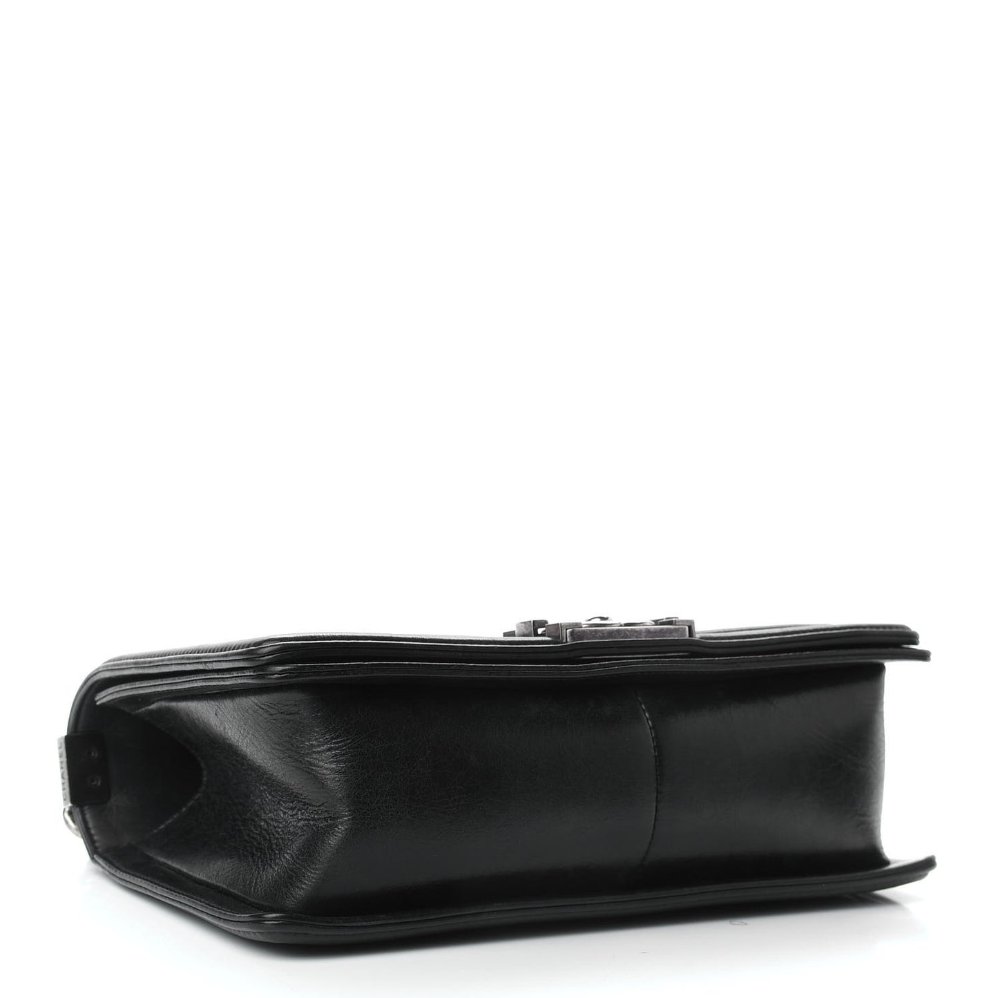Calfskin Double Stitch Medium Boy Flap Black