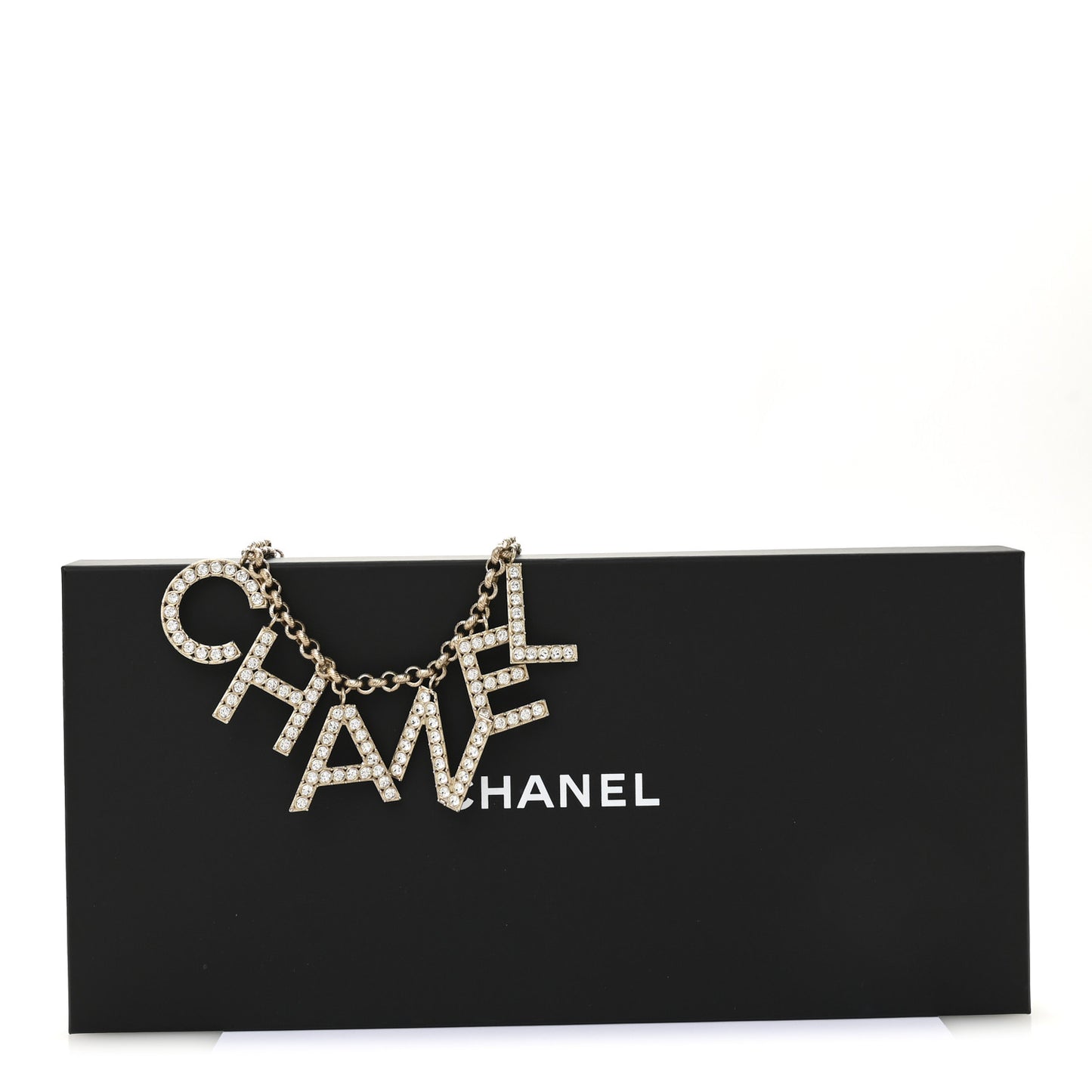 Crystal City of Lights Letter Chain Necklace Gold