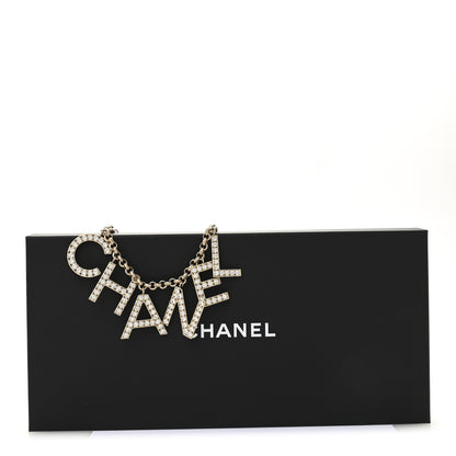 Chanel Crystal City of Lights Letter Chain Necklace Gold 8 of 8