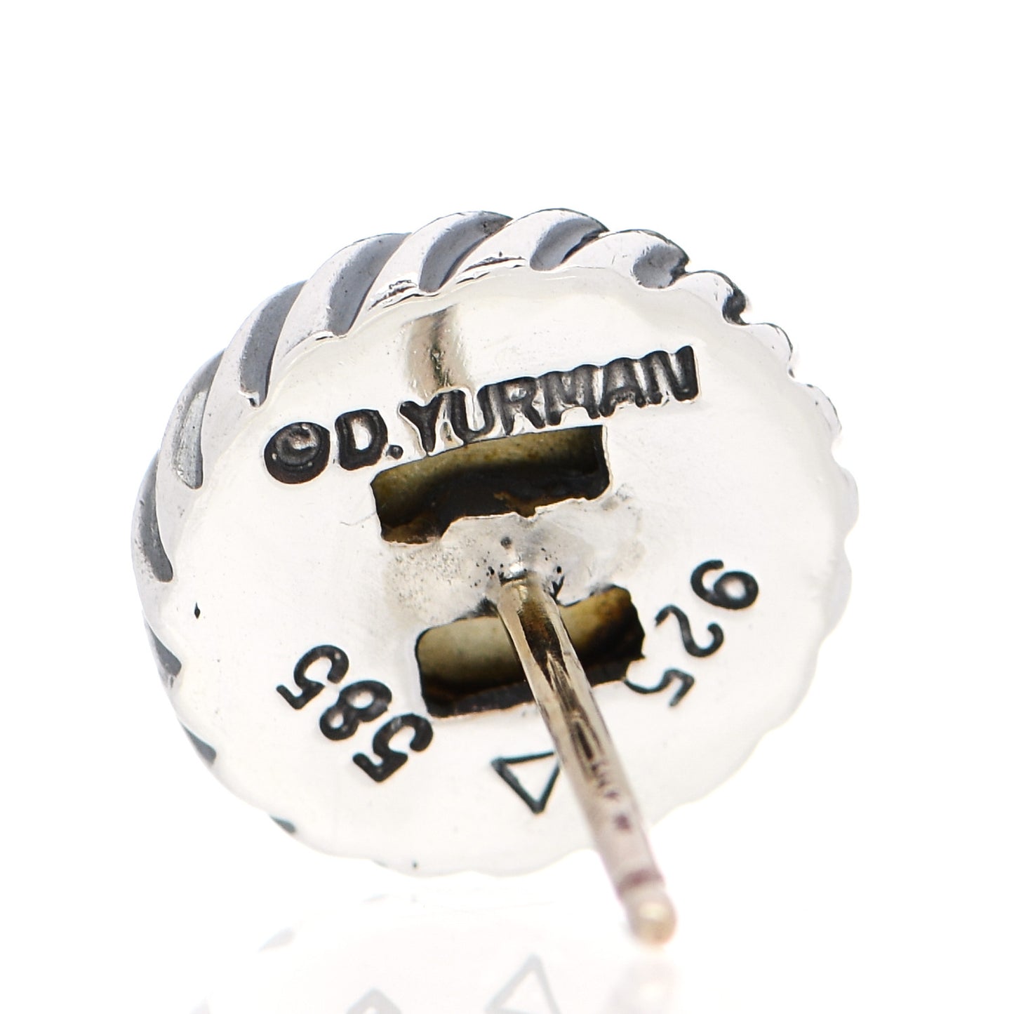 Sterling Silver 14K Yellow Gold Amethyst Cookie Cable Earrings