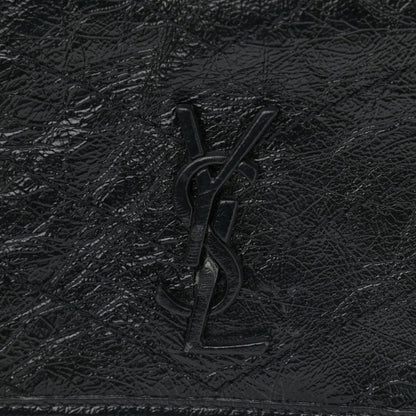 Saint Laurent Crinkled Calfskin Matelasse Monogram Niki Chain Wallet Black 11 of 12