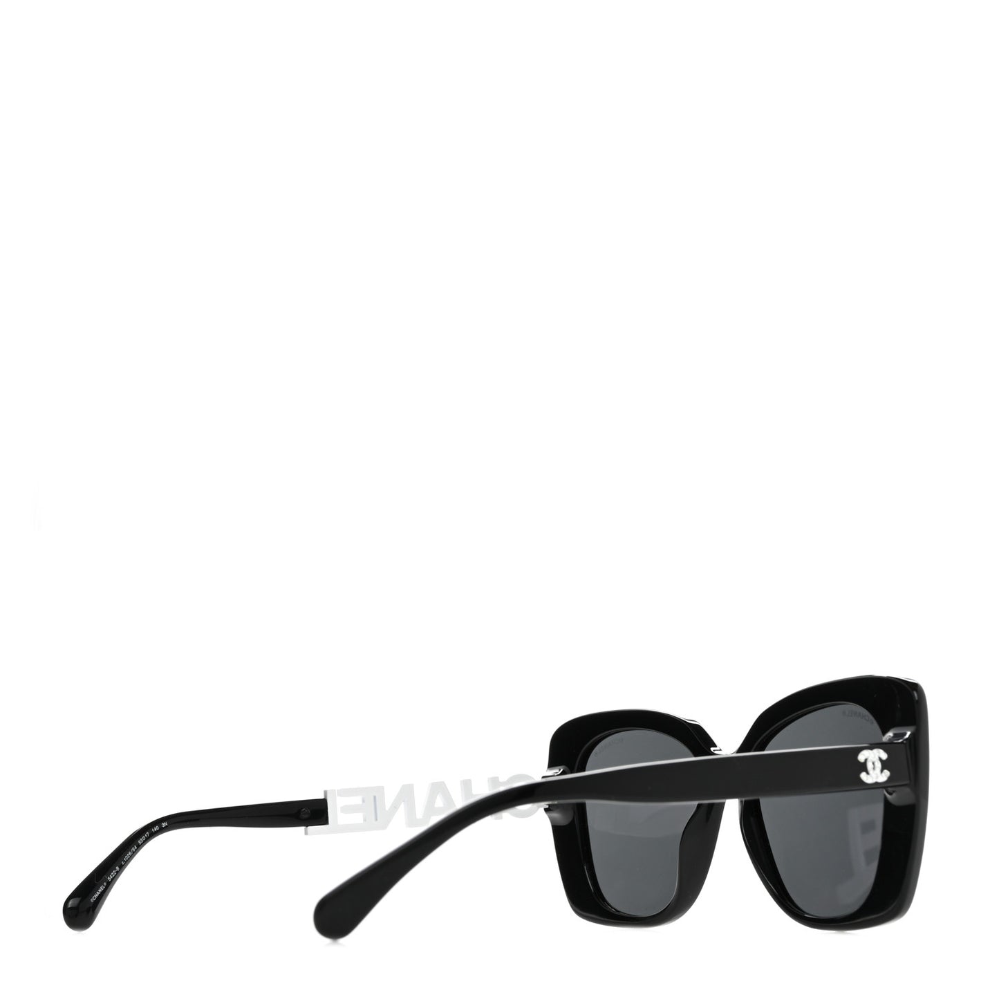 Acetate Strass Square Sunglasses 5422-B Black White