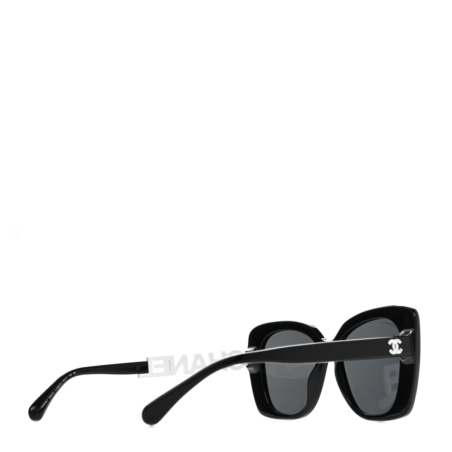 Chanel Acetate Strass Square Sunglasses 5422-B Black White 4 of 7