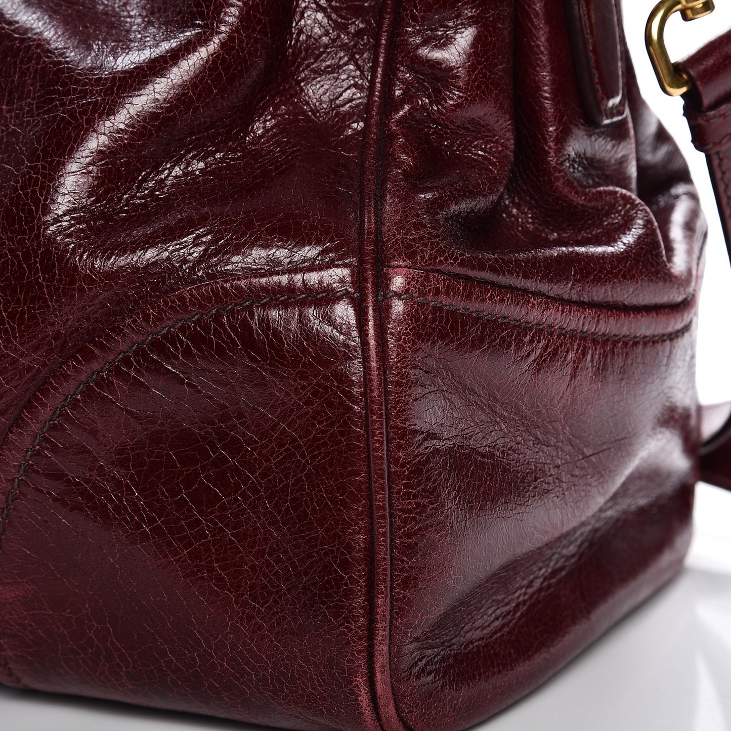 Vitello Shine Double Zip Tote Amaranth