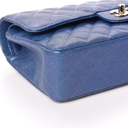 Chanel Iridescent Caviar Quilted Medium Double Flap Dark Blue 8 of 11