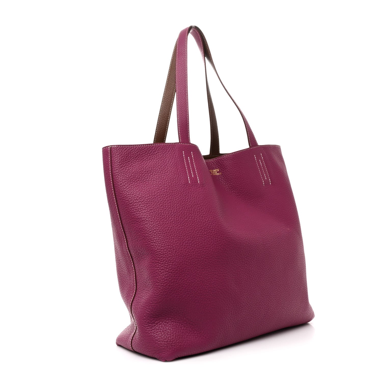 Hermes Taurillon Clemence Double Sens 36 Reversible Tote Marron Tosca 5 of 16