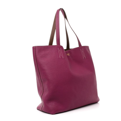Hermes Taurillon Clemence Double Sens 36 Reversible Tote Marron Tosca 5 of 16