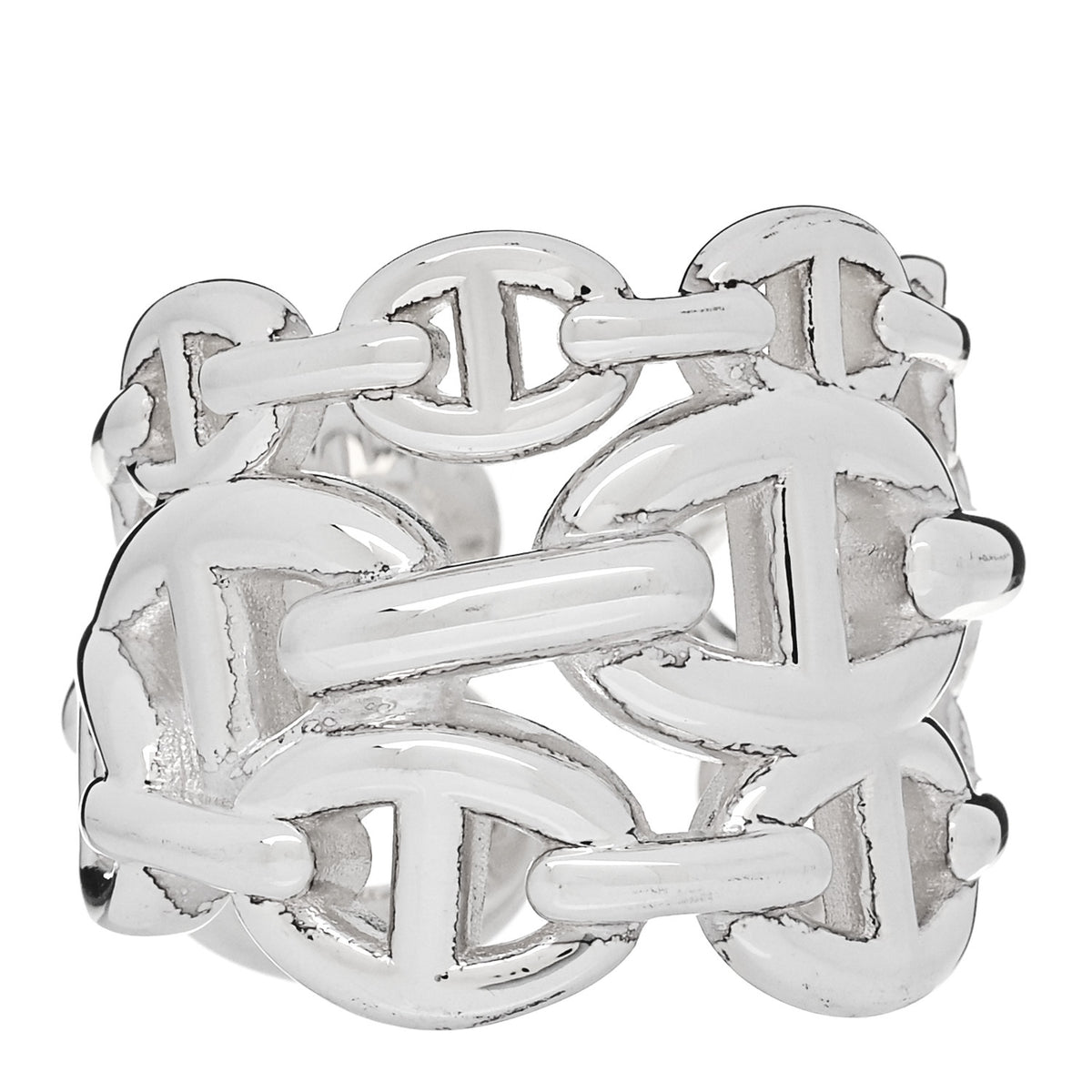 Sterling Silver GM Chaine d'Ancre Enchainee Band Ring 52 6