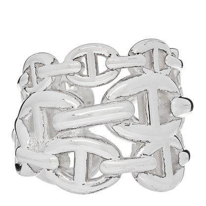 Hermes Sterling Silver GM Chaine d'Ancre Enchainee Band Ring 52 6 1 of 6