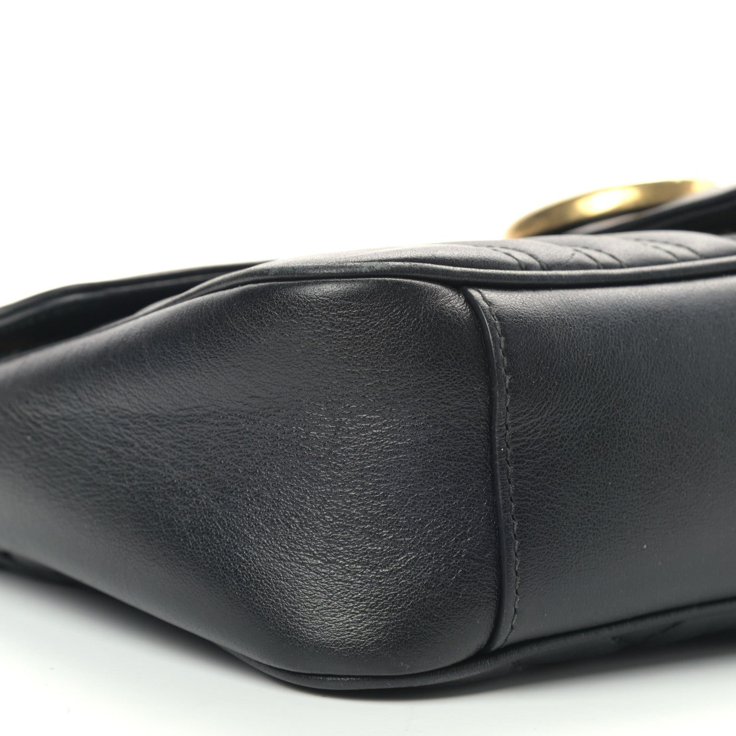 Gucci Calfskin Matelasse Small GG Marmont Shoulder Bag Black 7 of 11