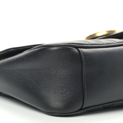 Gucci Calfskin Matelasse Small GG Marmont Shoulder Bag Black 7 of 11