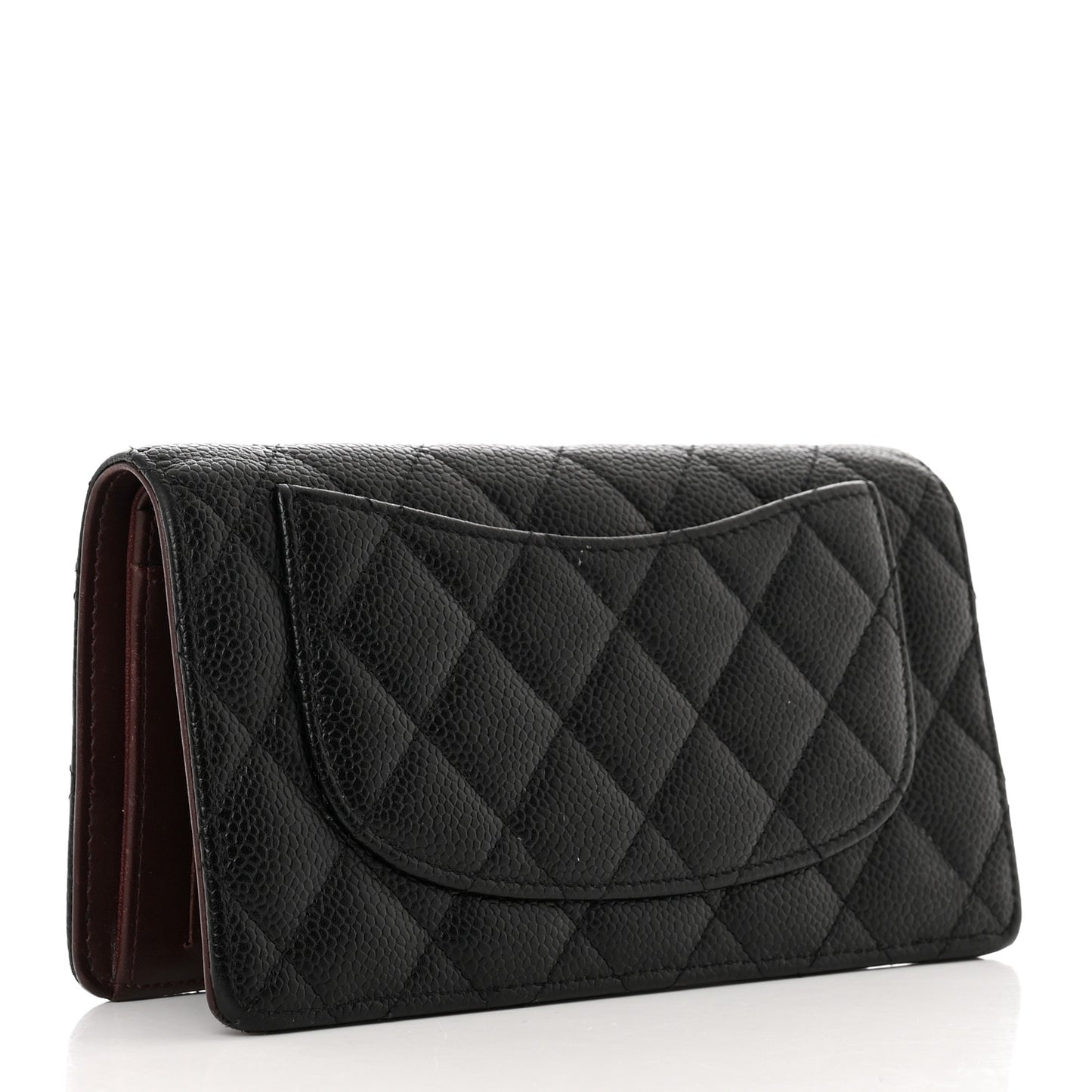 Caviar Quilted Yen Wallet Black