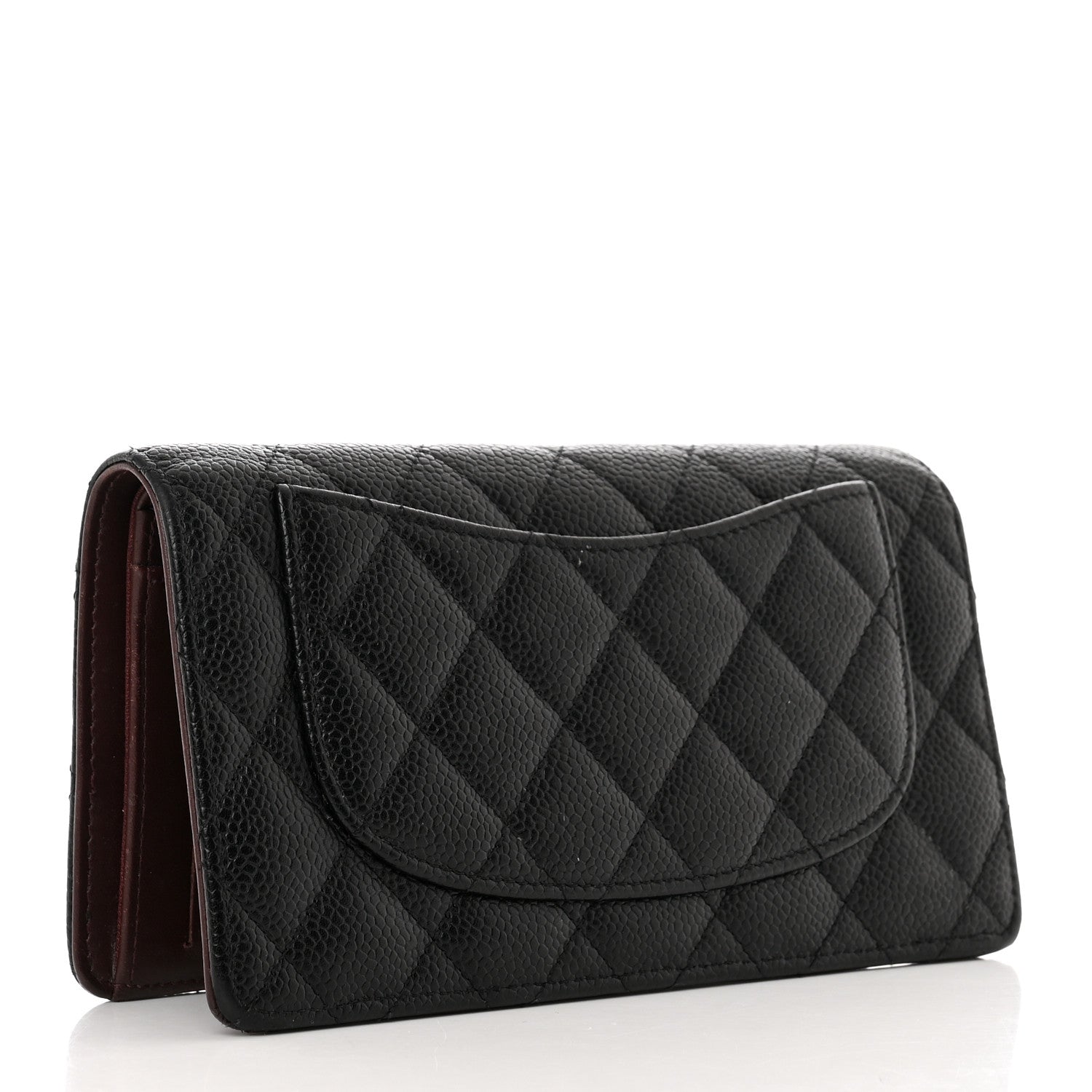 Chanel Caviar Quilted Yen Wallet Black 3 of 9