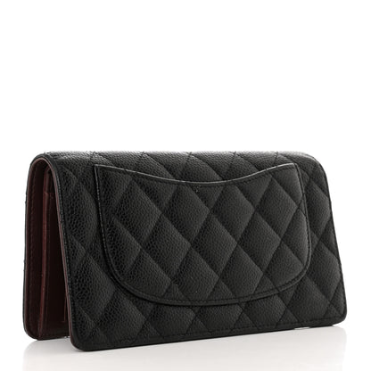 Chanel Caviar Quilted Yen Wallet Black 3 of 9
