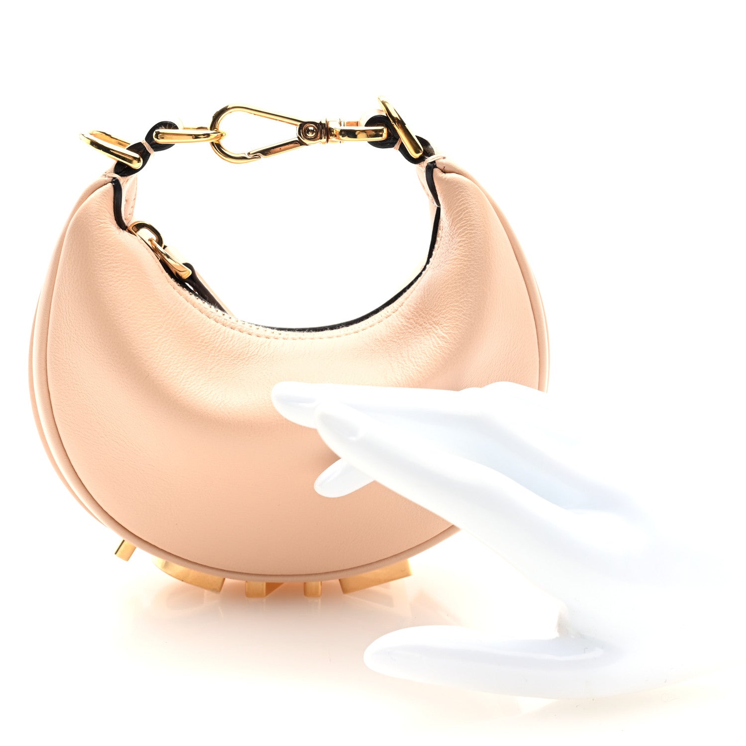 Fendi Vitello Grace Matte Nano Fendigraphy Hobo Charm Light Rose 2 of 7