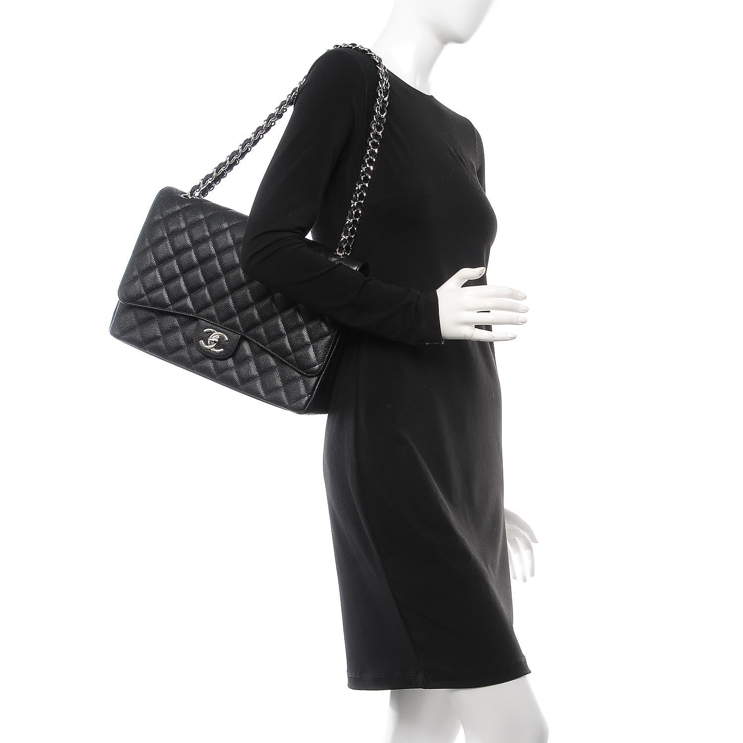 Chanel Caviar Quilted Maxi Double Flap Black 2 of 8