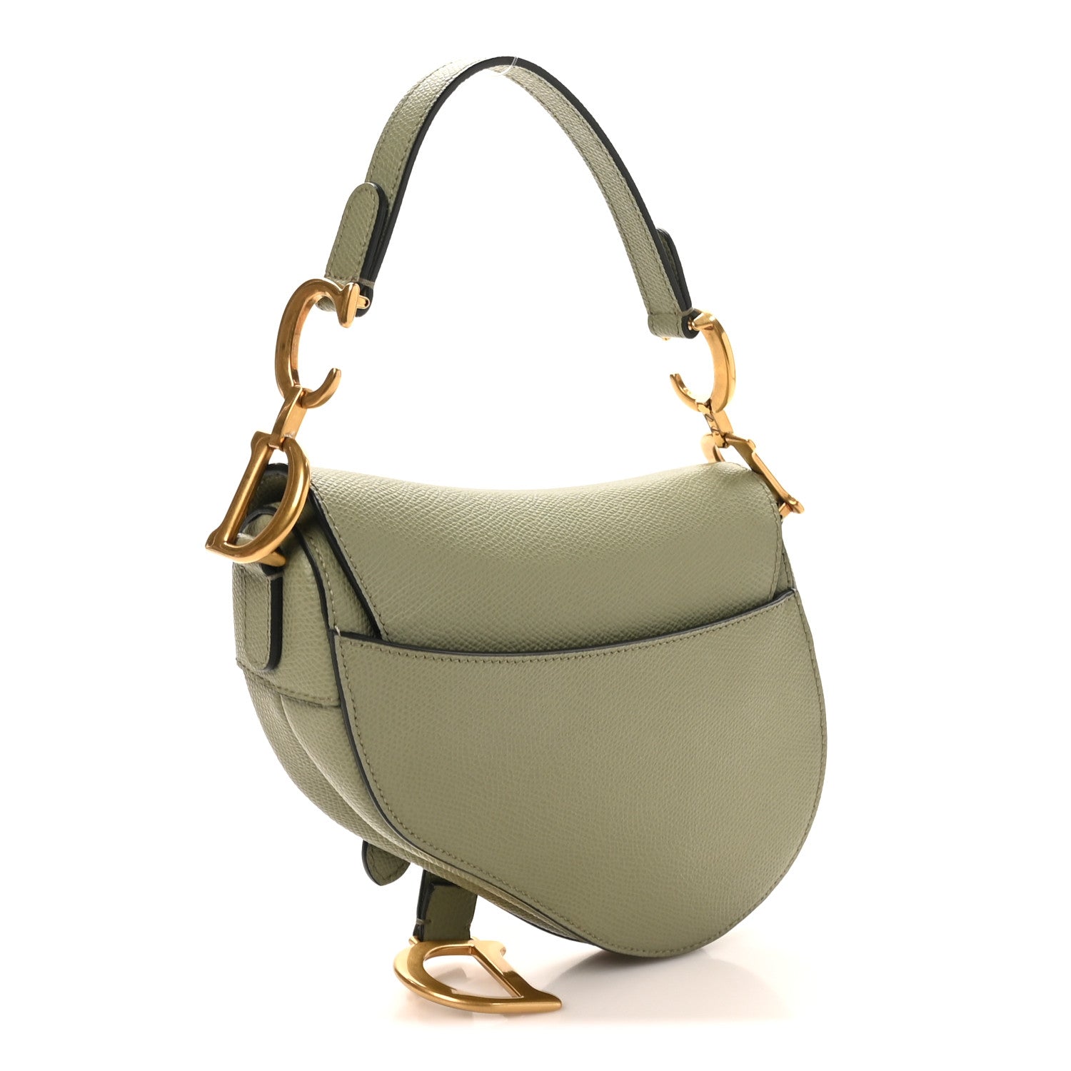 Christian Dior Grained Calfskin Mini Saddle Bag Sage Green 2 of 8