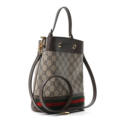 Gucci GG Supreme Monogram Web Small Ophidia Bucket Bag Brown 3 of 10