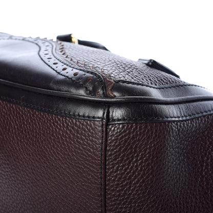 Burberry Grainy Calfskin Brogue Medium Dennet Satchel Chocolate 11 of 15