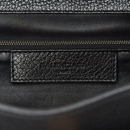 Balenciaga Calfskin Ostrich Trimmed Le Dix Cartable S Bag Black 7 of 16