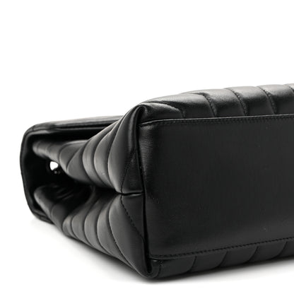 Saint Laurent Calfskin Y Quilted Monogram Monochrome Medium Loulou Chain Satchel Black 10 of 12
