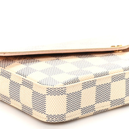 Louis Vuitton Damier Azur Pochette Felicie Chain Wallet Rose Ballerine 10 of 12