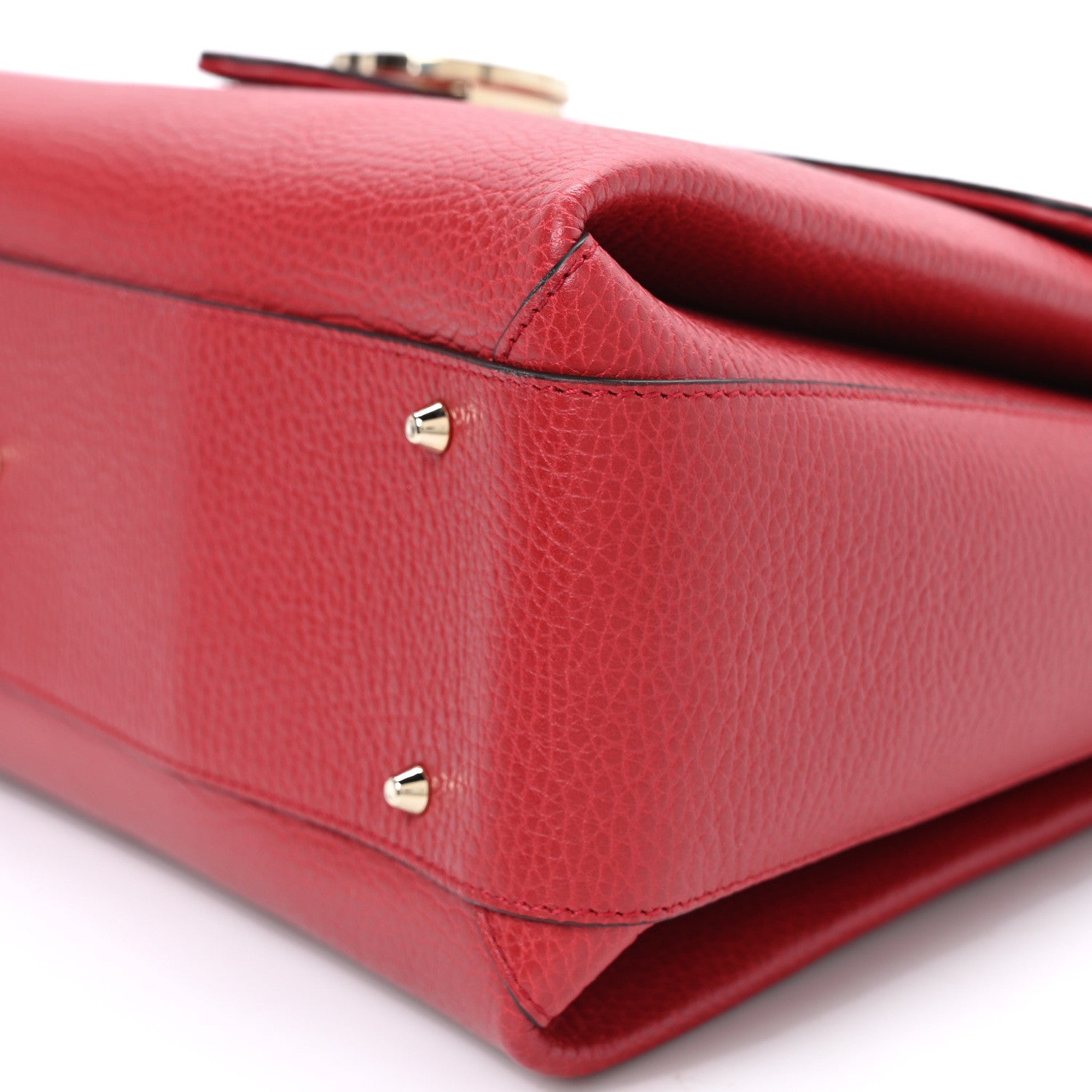 Gucci Dollar Calfskin Medium Interlocking G Top Handle Shoulder Bag Red 10 of 10