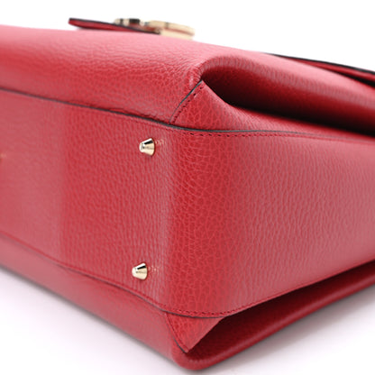 Gucci Dollar Calfskin Medium Interlocking G Top Handle Shoulder Bag Red 10 of 10