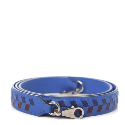 Hermes Epsom 25mm Tressage Shoulder Strap Blue Zellige Blue Encre Rouge 1 of 5