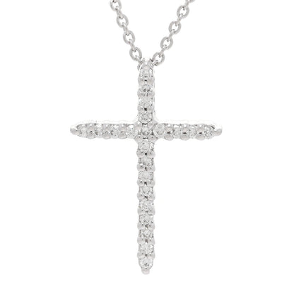 Roberto Coin 18K White Gold .10ctw Diamond Cross Pendant Necklace 3 of 6