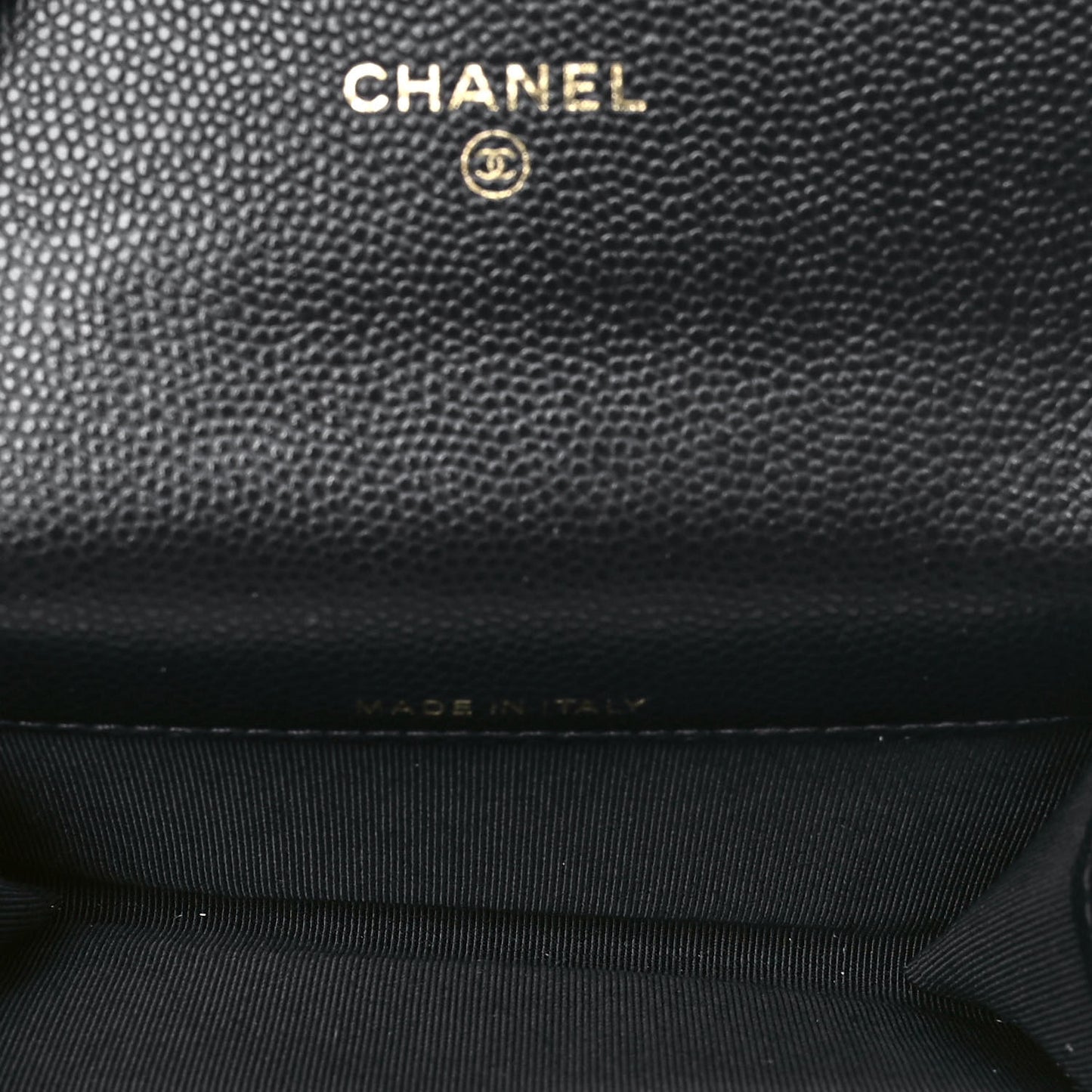 Caviar Quilted Flap Card Holder Wallet Navy Blue