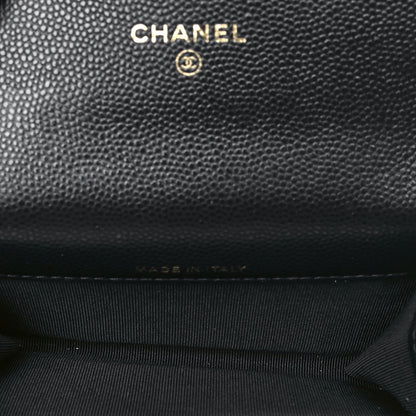 Chanel Caviar Quilted Flap Card Holder Wallet Navy Blue 4 of 4