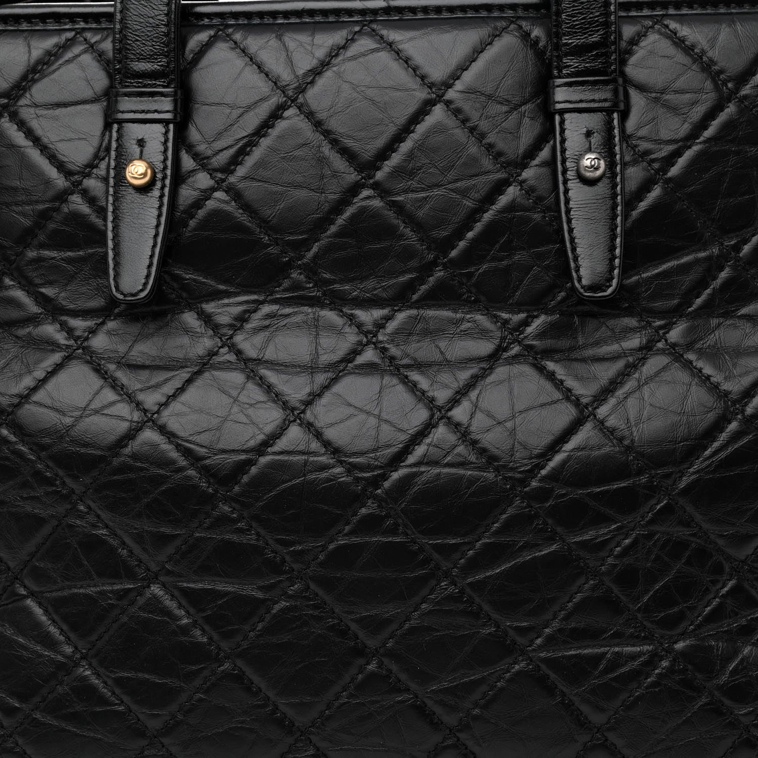 Chanel Aged Calfskin Quilted Large Gabrielle Shopping Tote Black 8 of 11