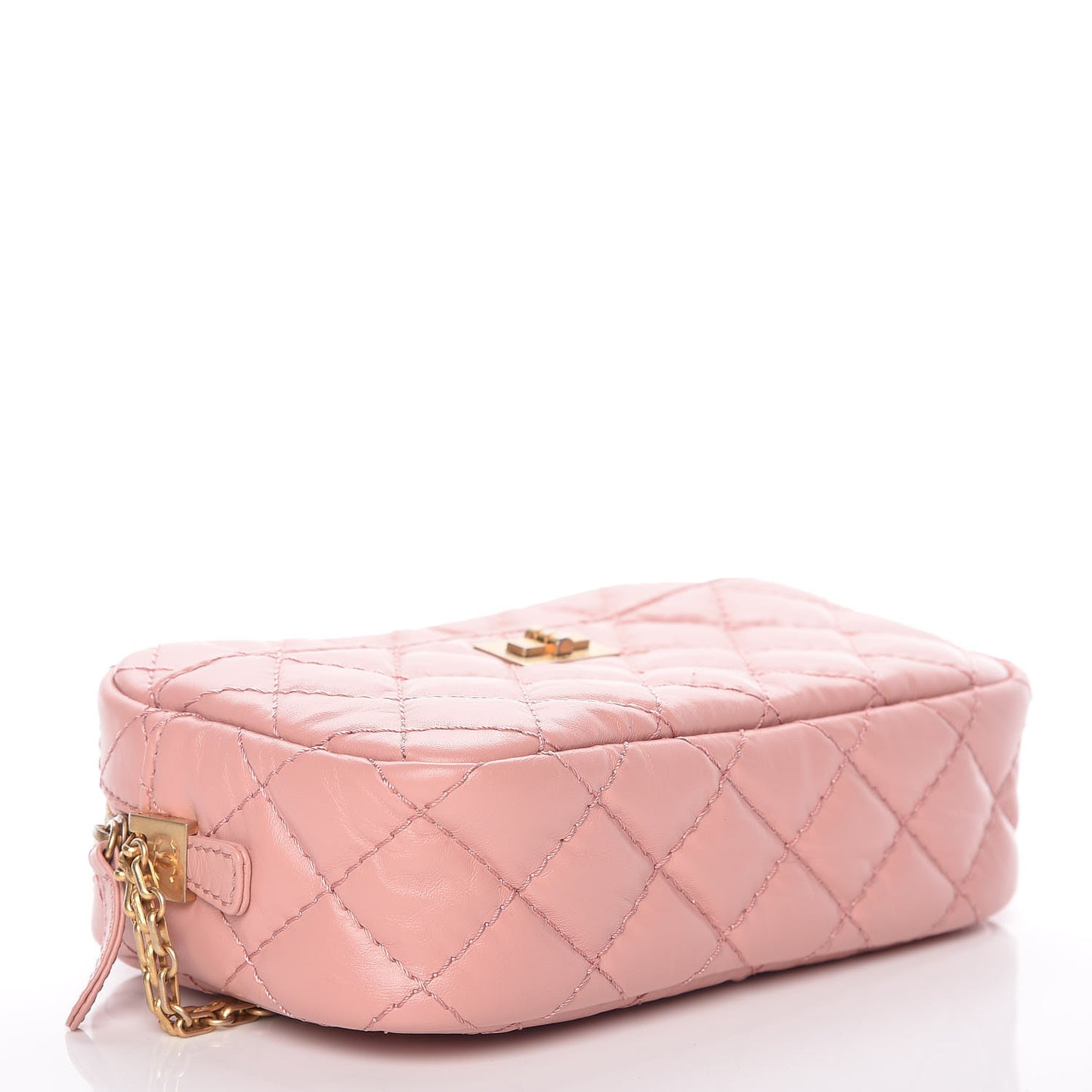 Aged Calfskin Quilted Mini Reissue Camera Case Pink