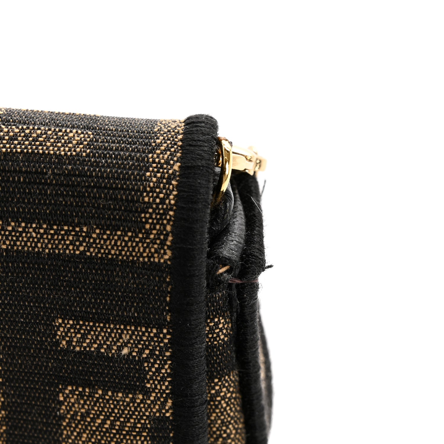 Fendi Fabric Jacquard FF 1974 Nano Baguette Charm Tobacco Moro Black 11 of 14