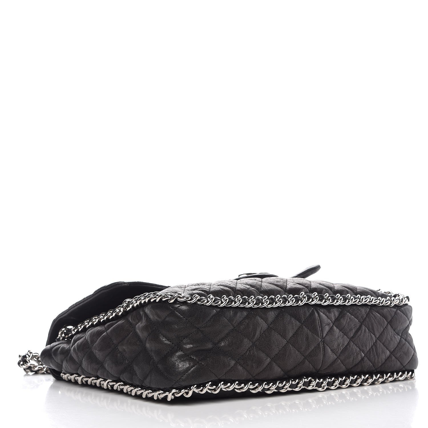 Chanel Washed Lambskin Quilted Maxi Chain Around Flap Black 4 of 10