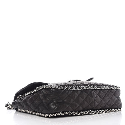 Chanel Washed Lambskin Quilted Maxi Chain Around Flap Black 4 of 10