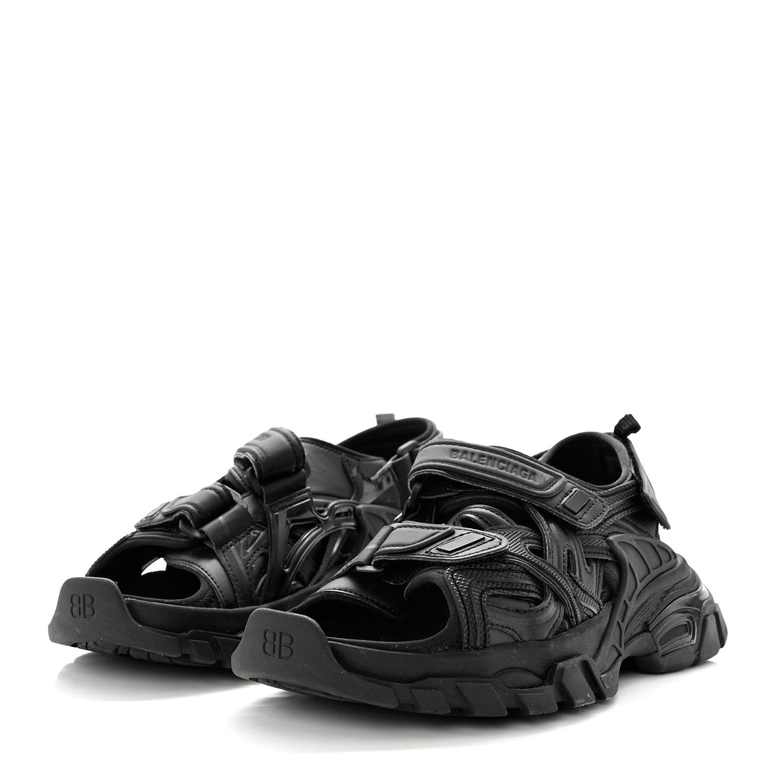 Balenciaga Neoprene Rubber Womens Track Sandals 35 Black 3 of 8
