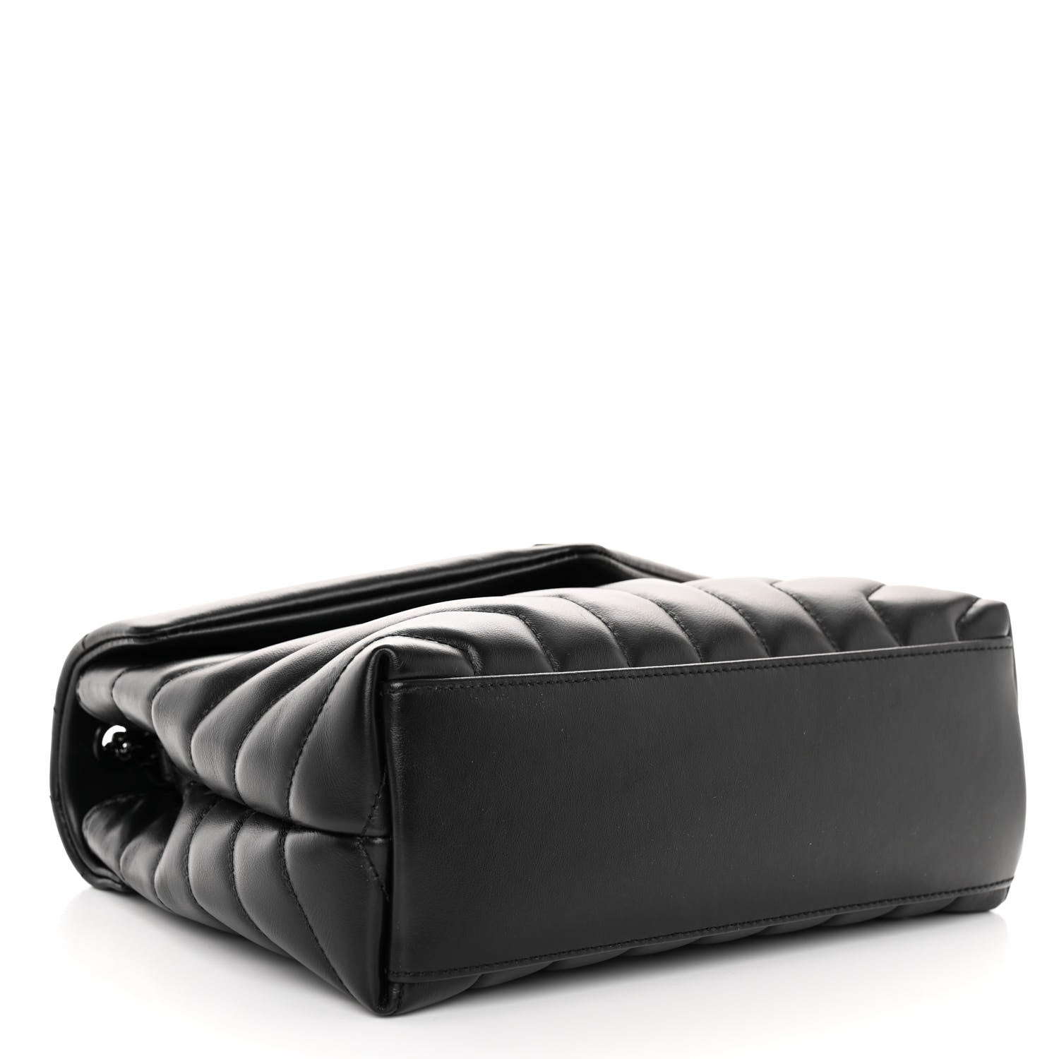 Saint Laurent SAINT LAURENT Calfskin Y Quilted Monogram Monochrome Small Loulou Chain Satchel Black 4 of 9