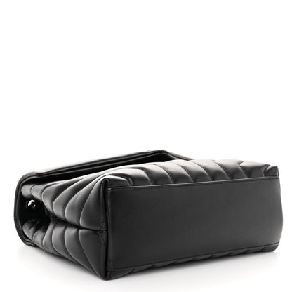 Saint Laurent SAINT LAURENT Calfskin Y Quilted Monogram Monochrome Small Loulou Chain Satchel Black 4 of 9