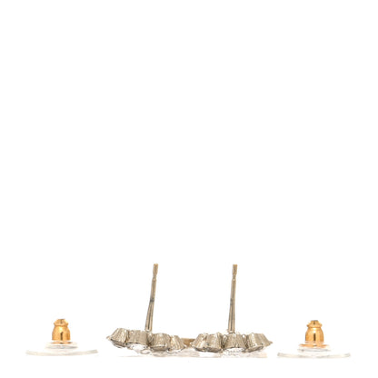 Chanel Crystal Camellia Drop CC Drop Earrings Gold 3 of 4