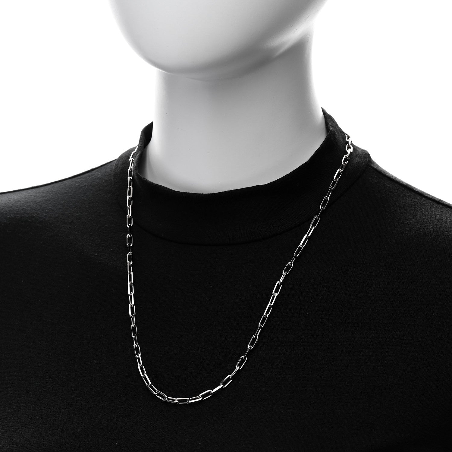 Cartier 18K White Gold SM Santos De Cartier Link Necklace 2 of 6